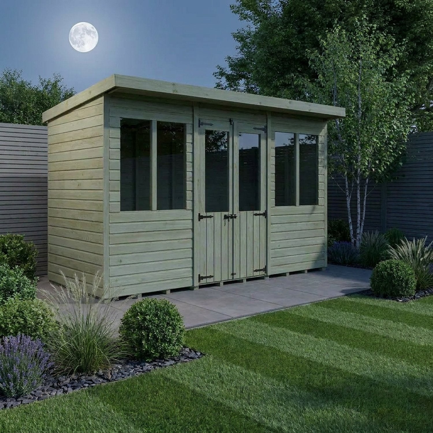 12 x 4 Pent Summer House - view 2