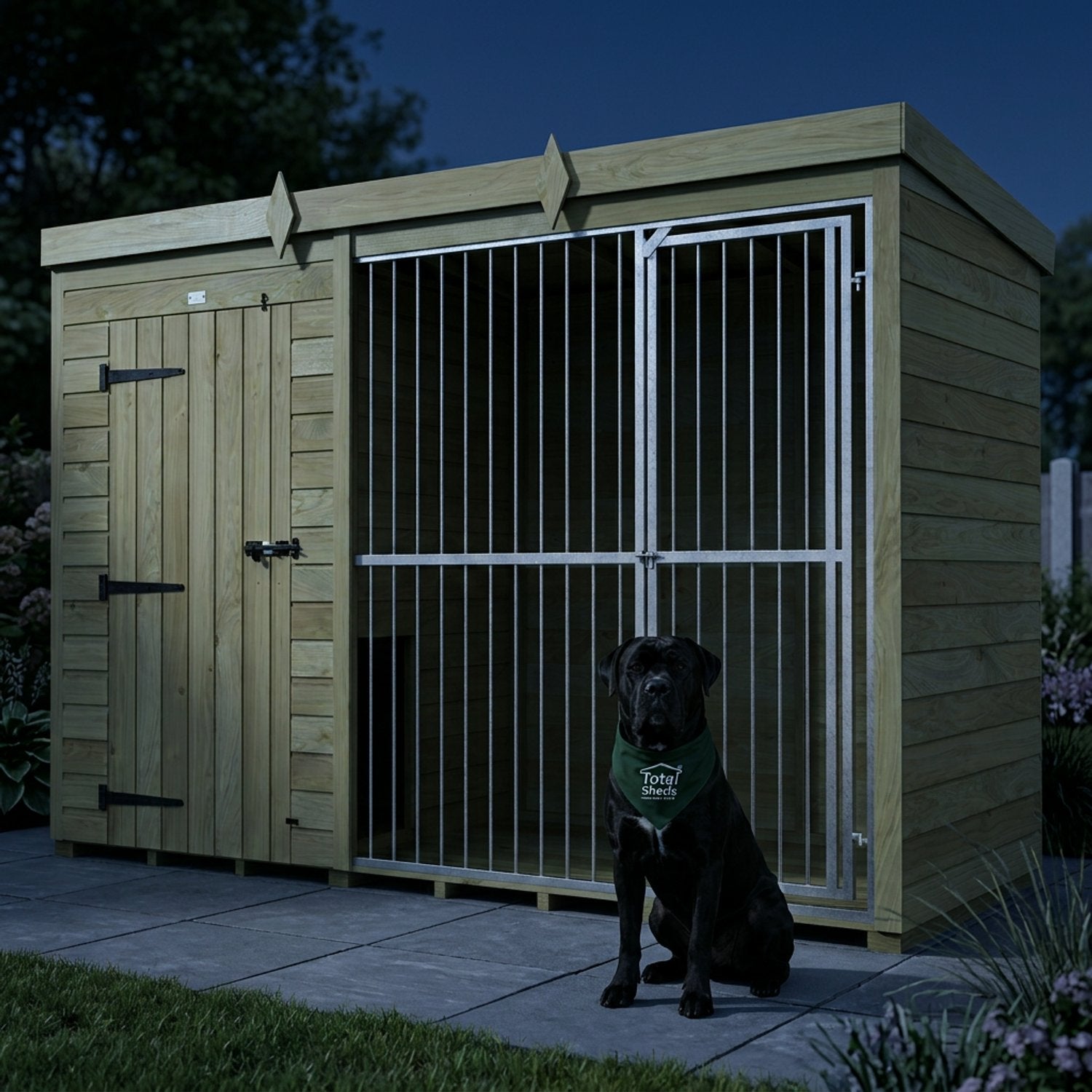 12 x 4 Dog Kennel And Run (Full Height With Bars) - view 3