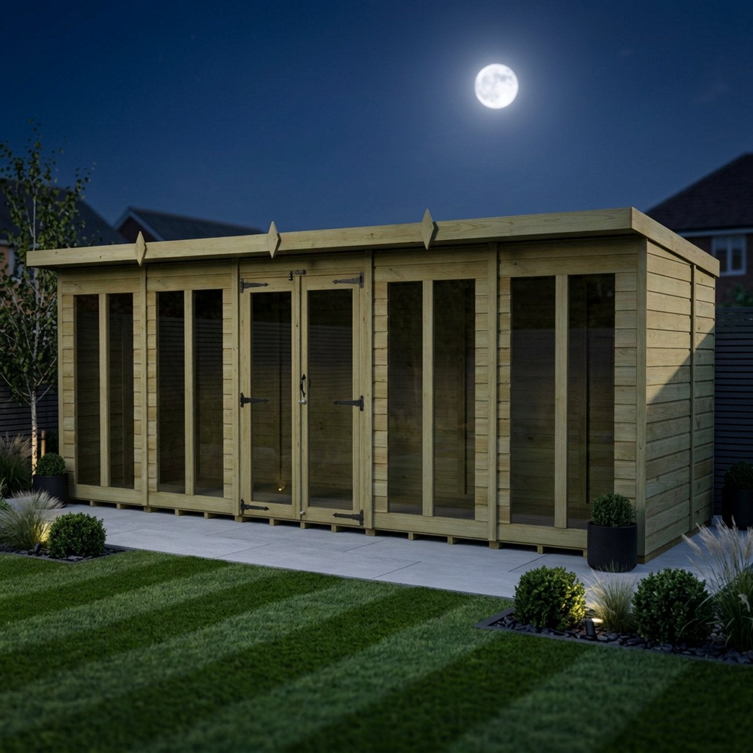 20 x 7 Pent Summer House (Full Height Window) - view 6