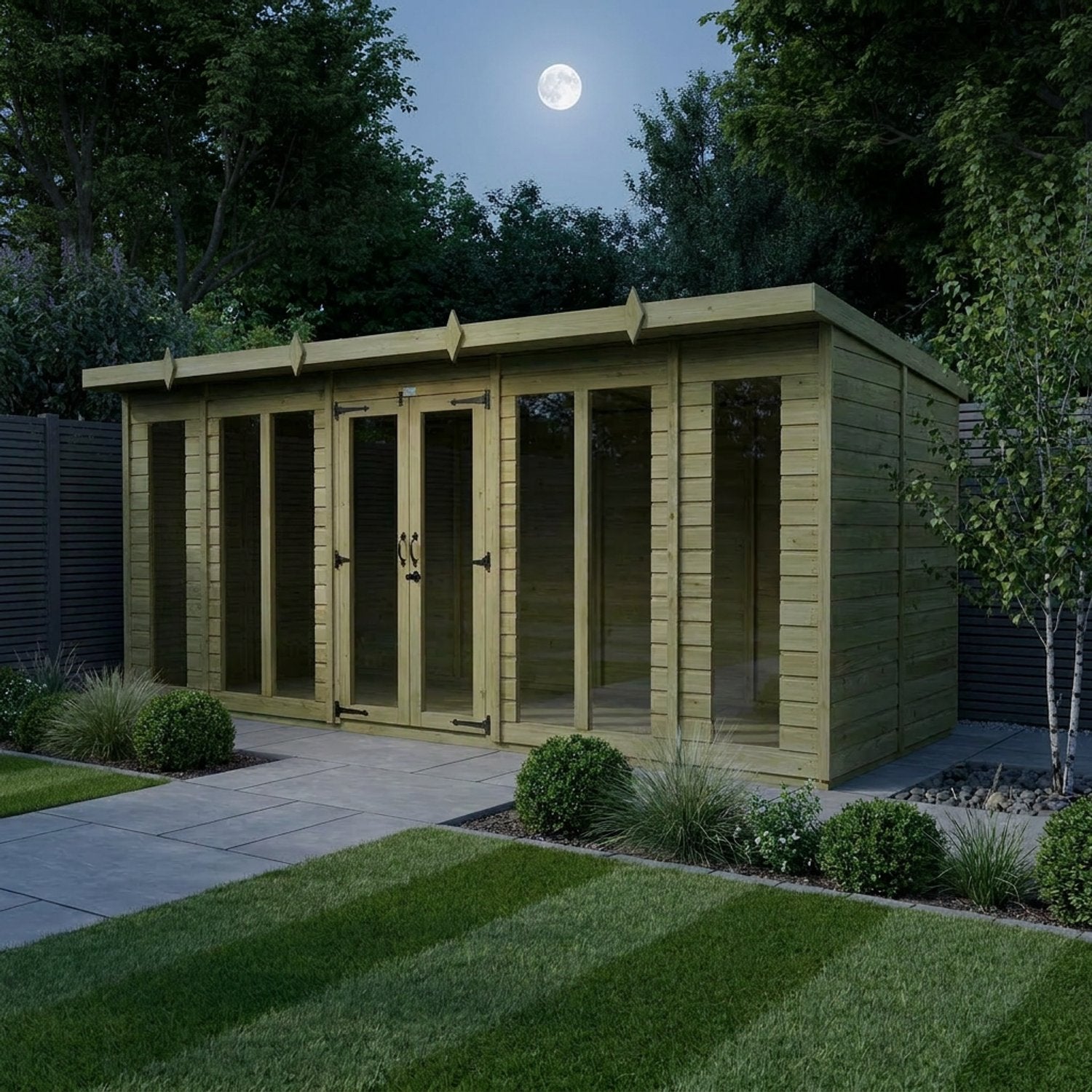 18 x 5 Pent Summer House (Full Height Window) - view 5