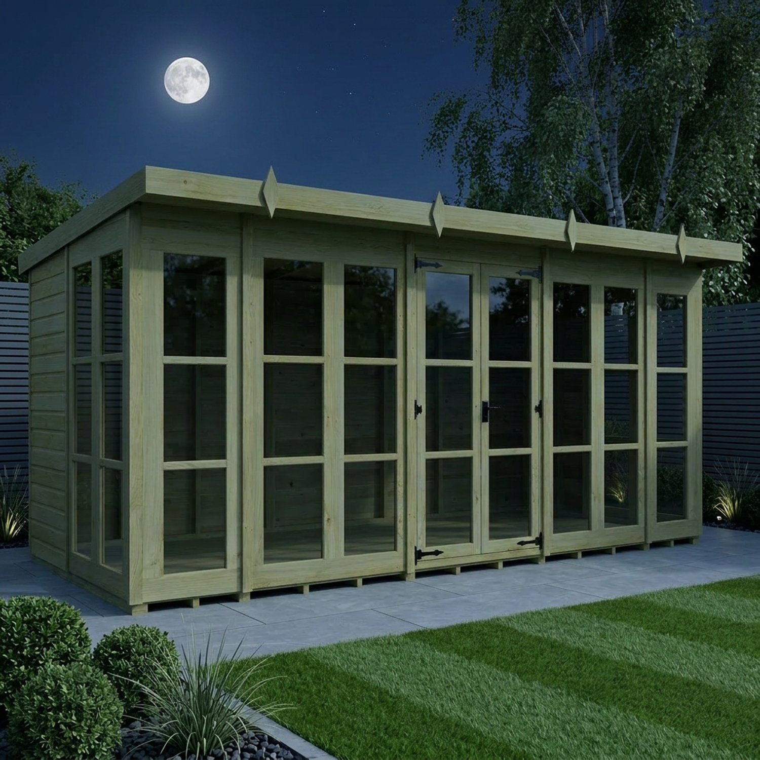 16 x 7 Georgian Window Pent Summer House - view 4