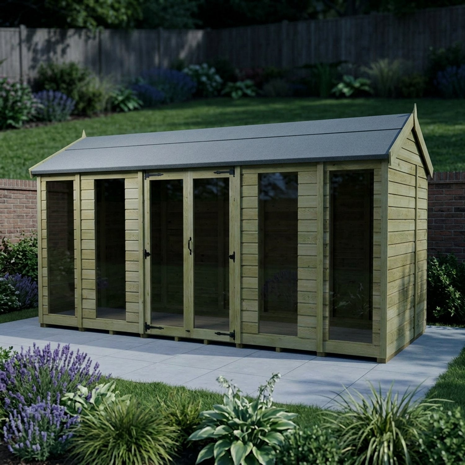 14 x 8 Apex Summer House (Full Height Window) - view 5