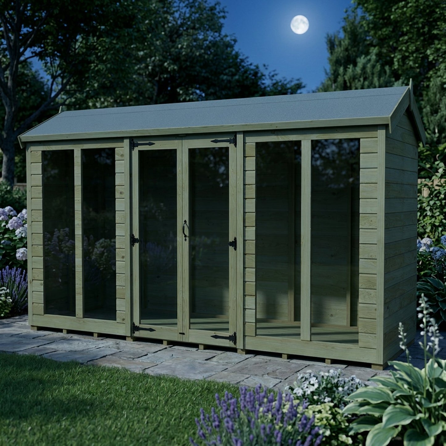 12 x 4 Apex Summer House (Full Height Window) - view 5