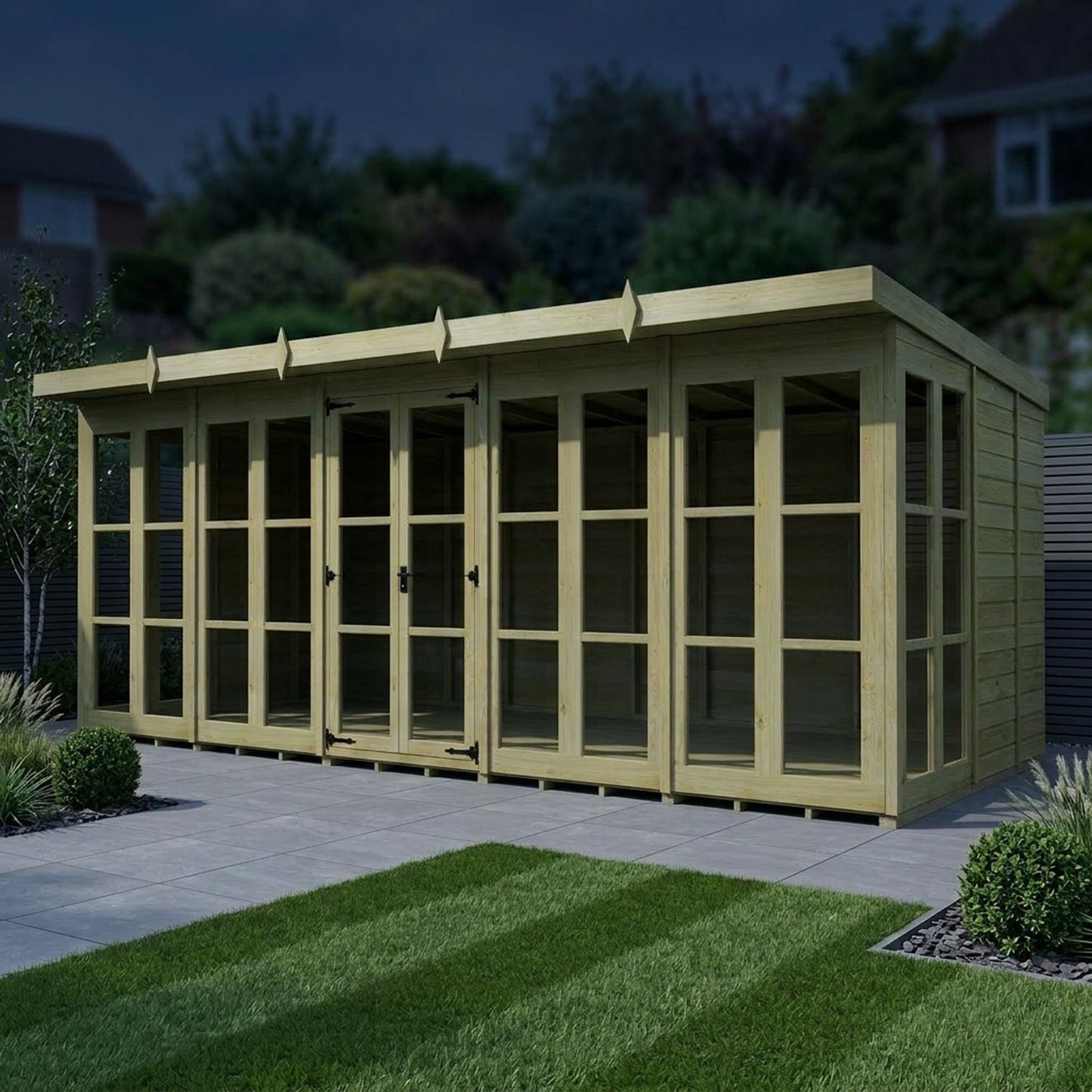 20 x 9 Georgian Window Pent Summer House - view 5