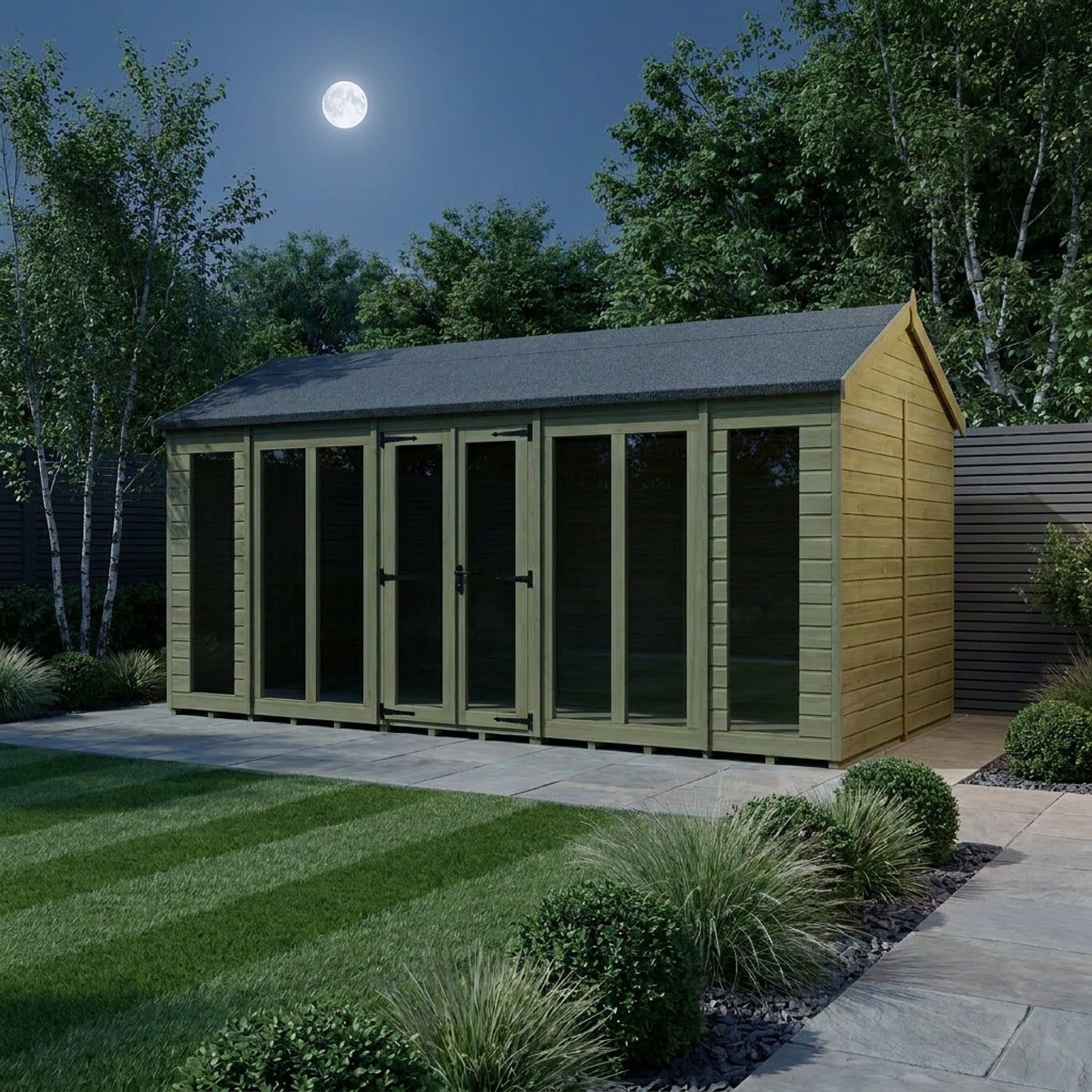 18 x 7 Apex Summer House (Full Height Window) - view 6