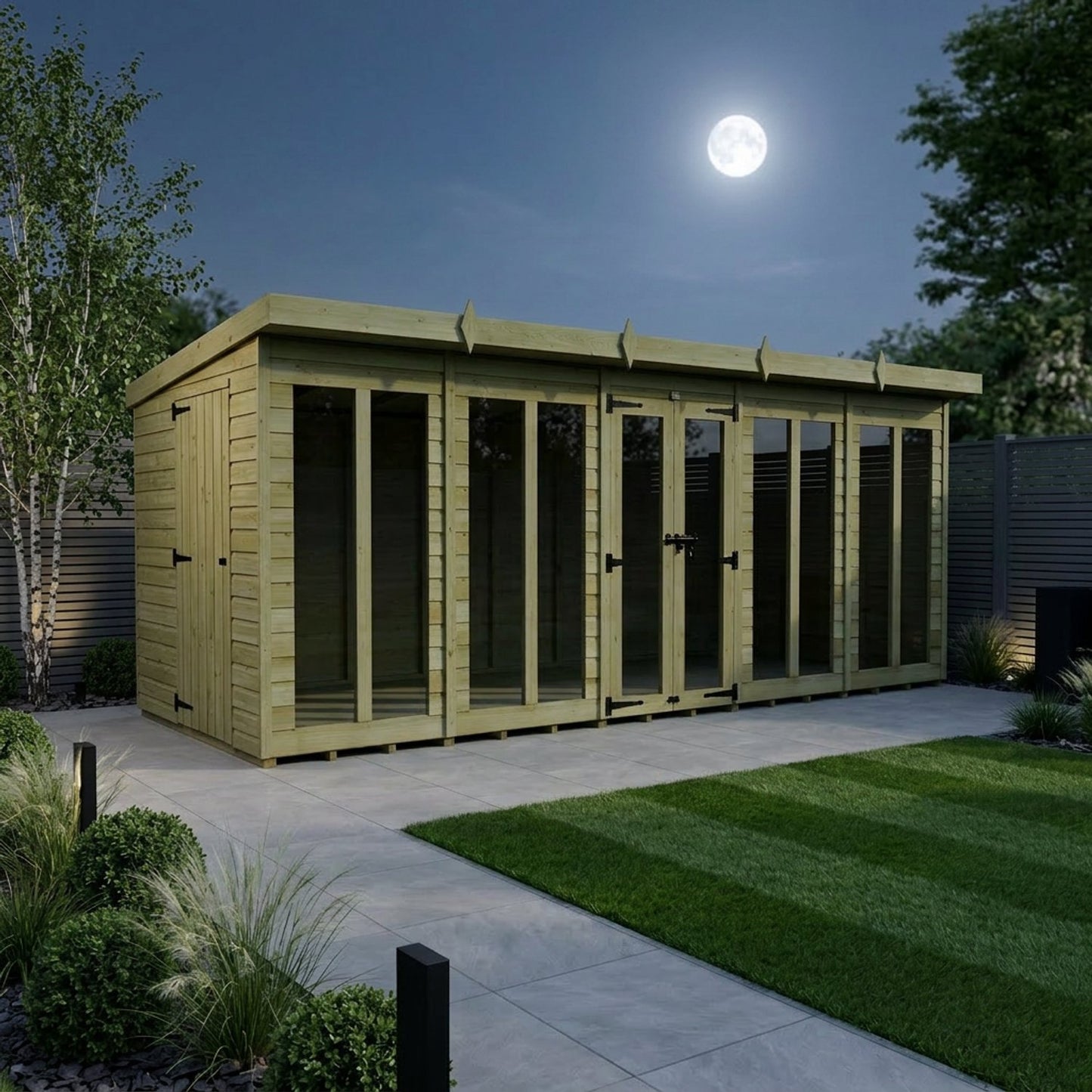 20 x 5 Pent Summer House (Full Height Window) - view 4