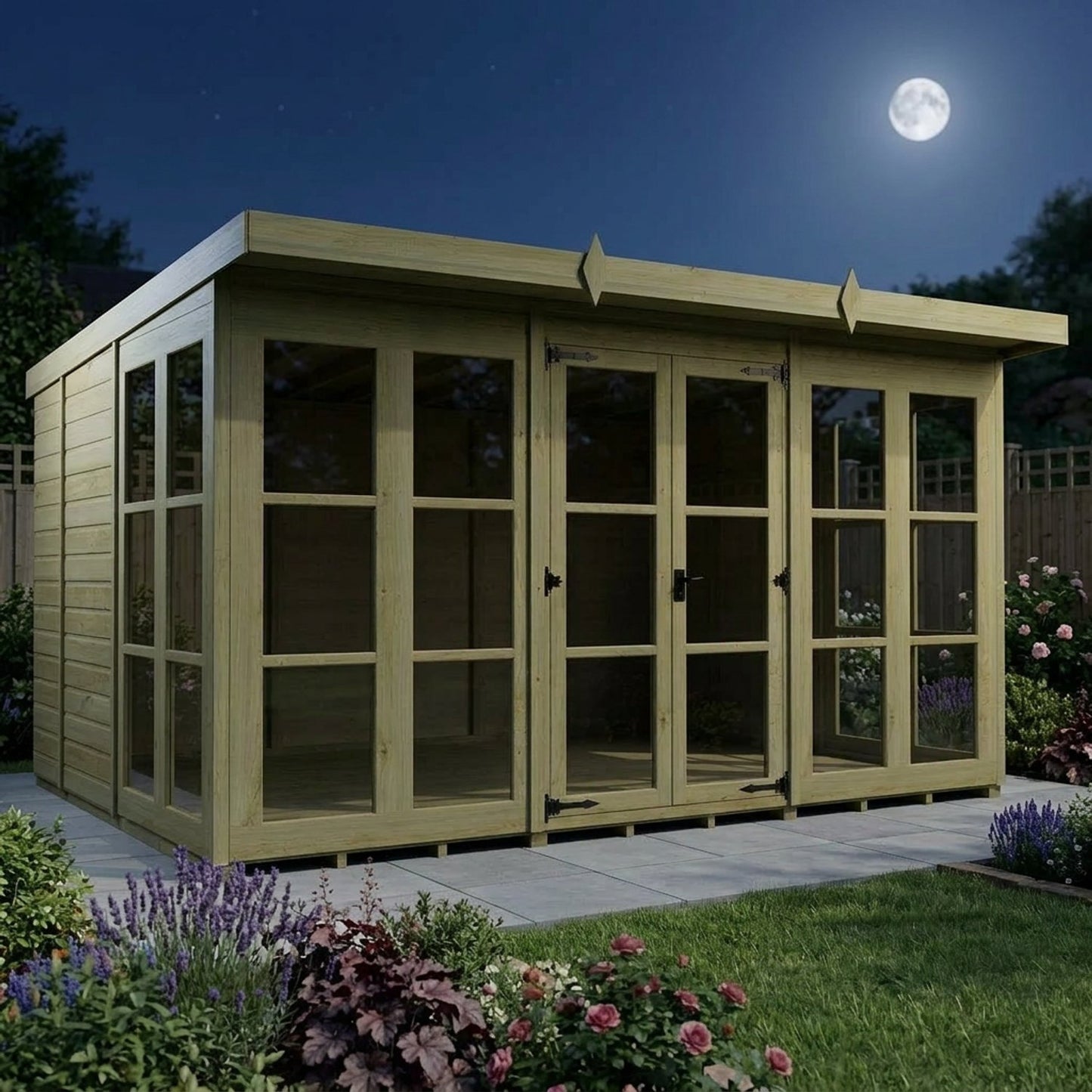12 x 9 Georgian Window Pent Summer House - view 6