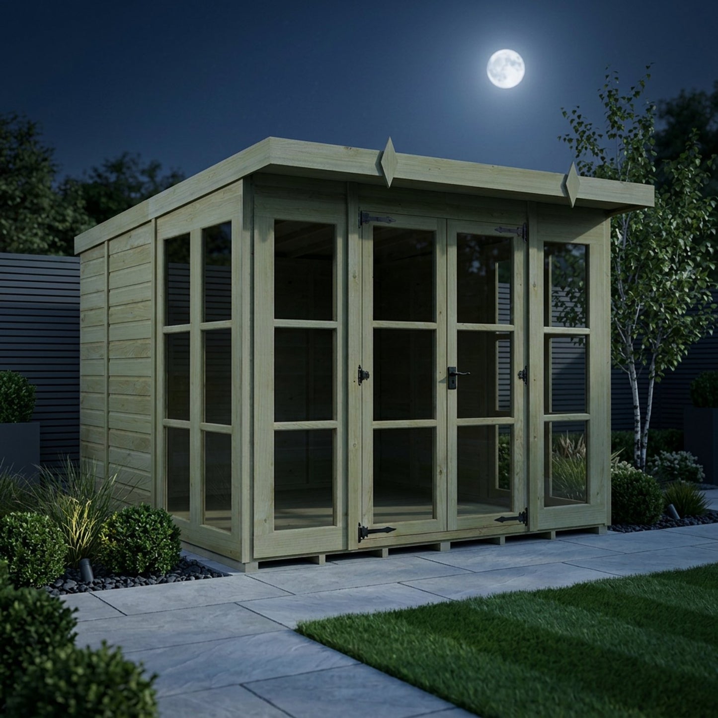 8 x 9 Georgian Window Pent Summer House - view 6