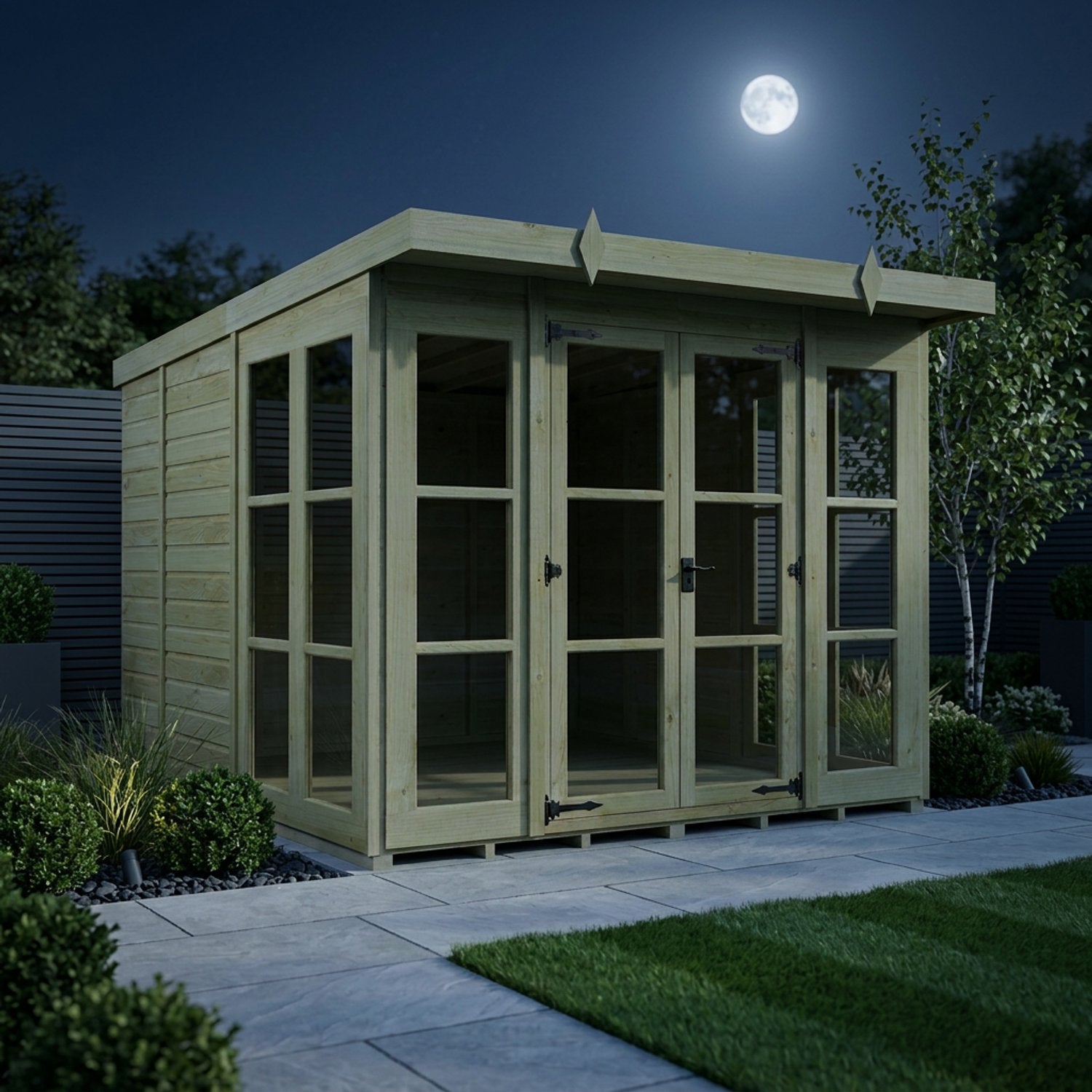 8 x 9 Georgian Window Pent Summer House - view 6