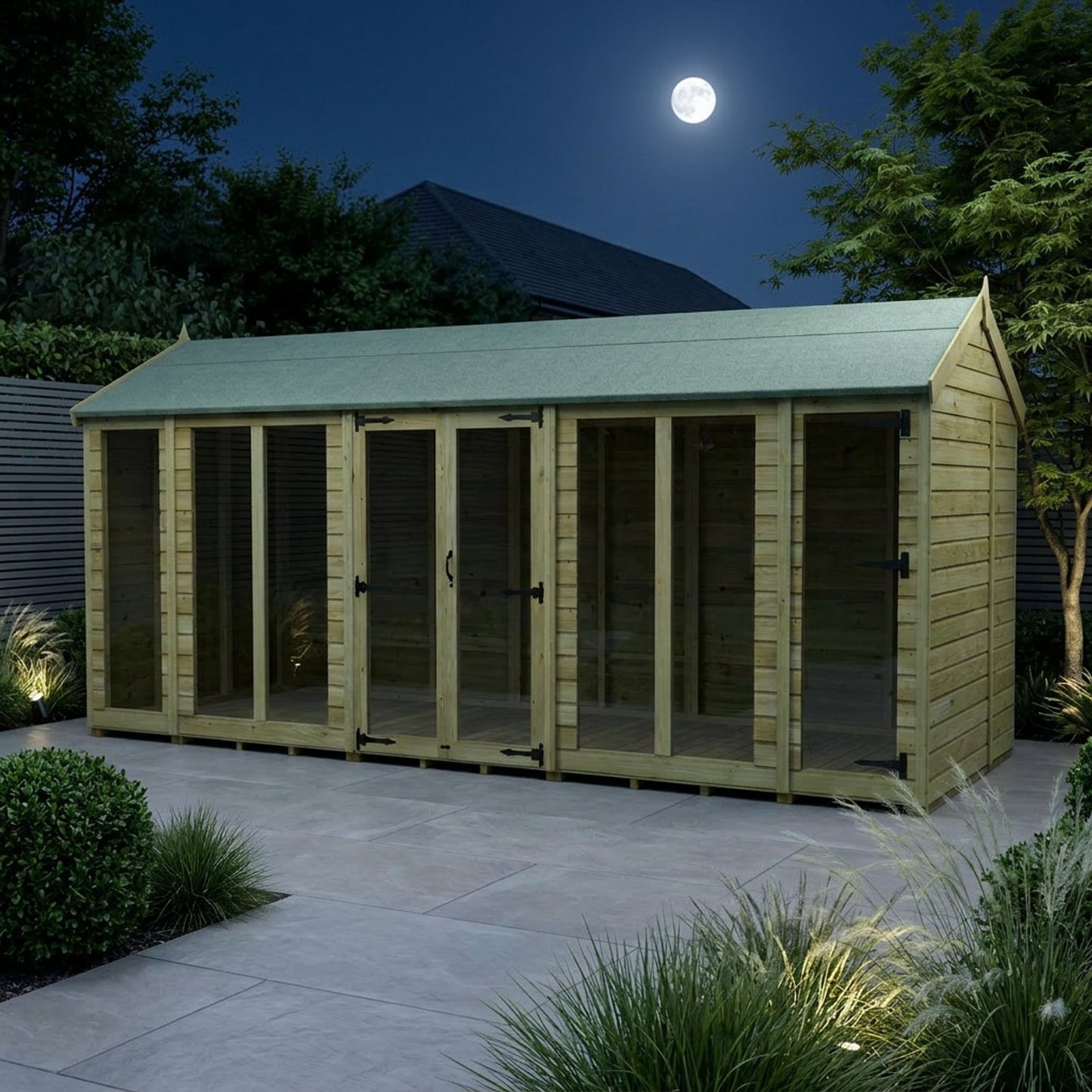 16 x 7 Apex Summer House (Full Height Window) - view 3