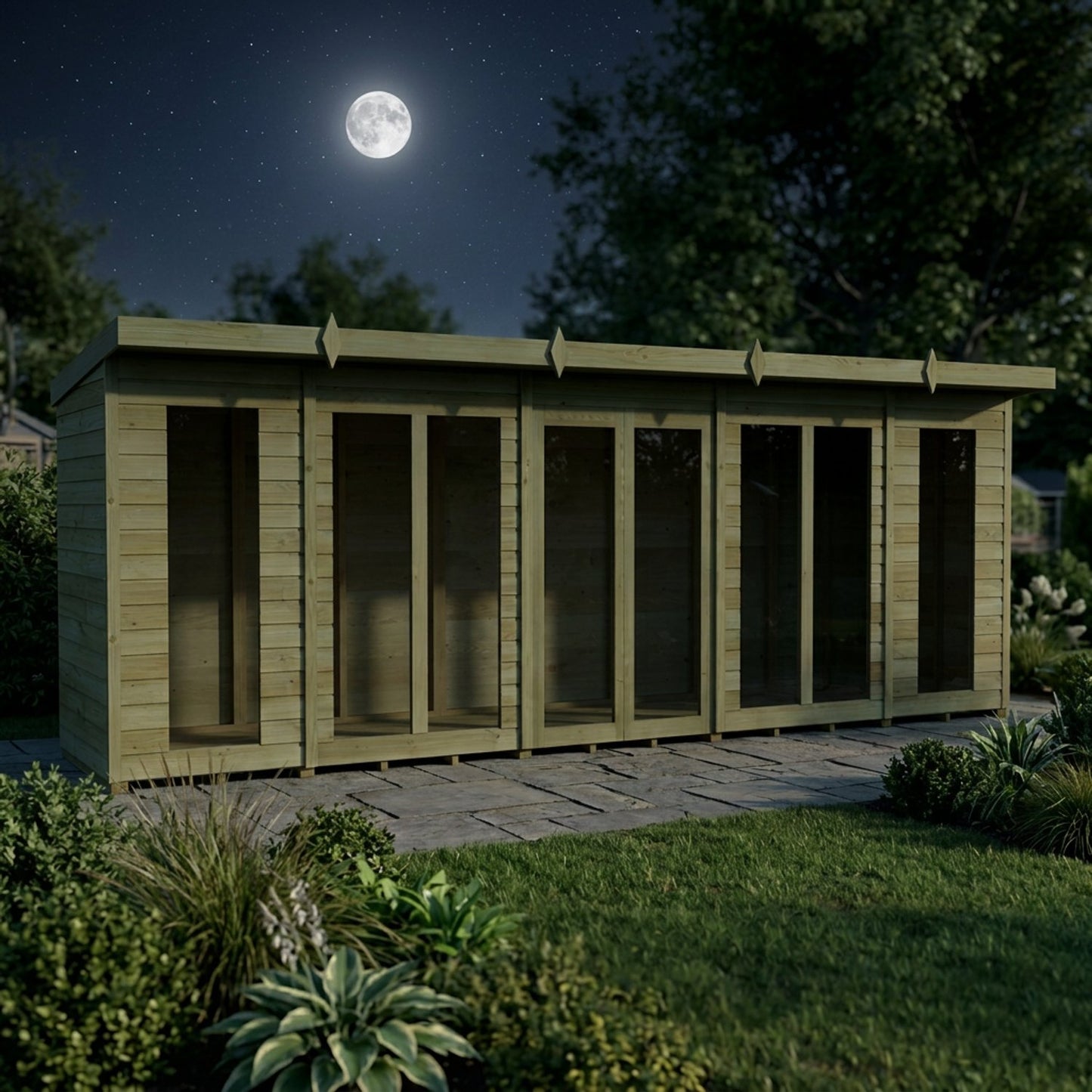 18 x 4 Pent Summer House (Full Height Window) - view 5