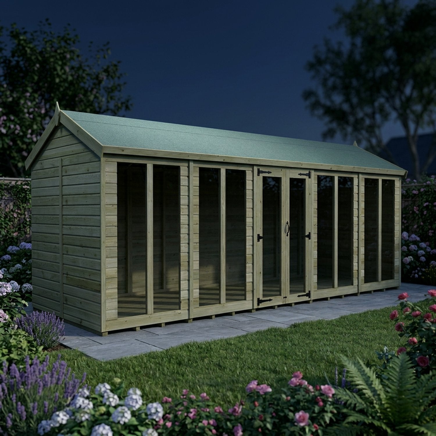 20 x 7 Apex Summer House (Full Height Window) - view 6