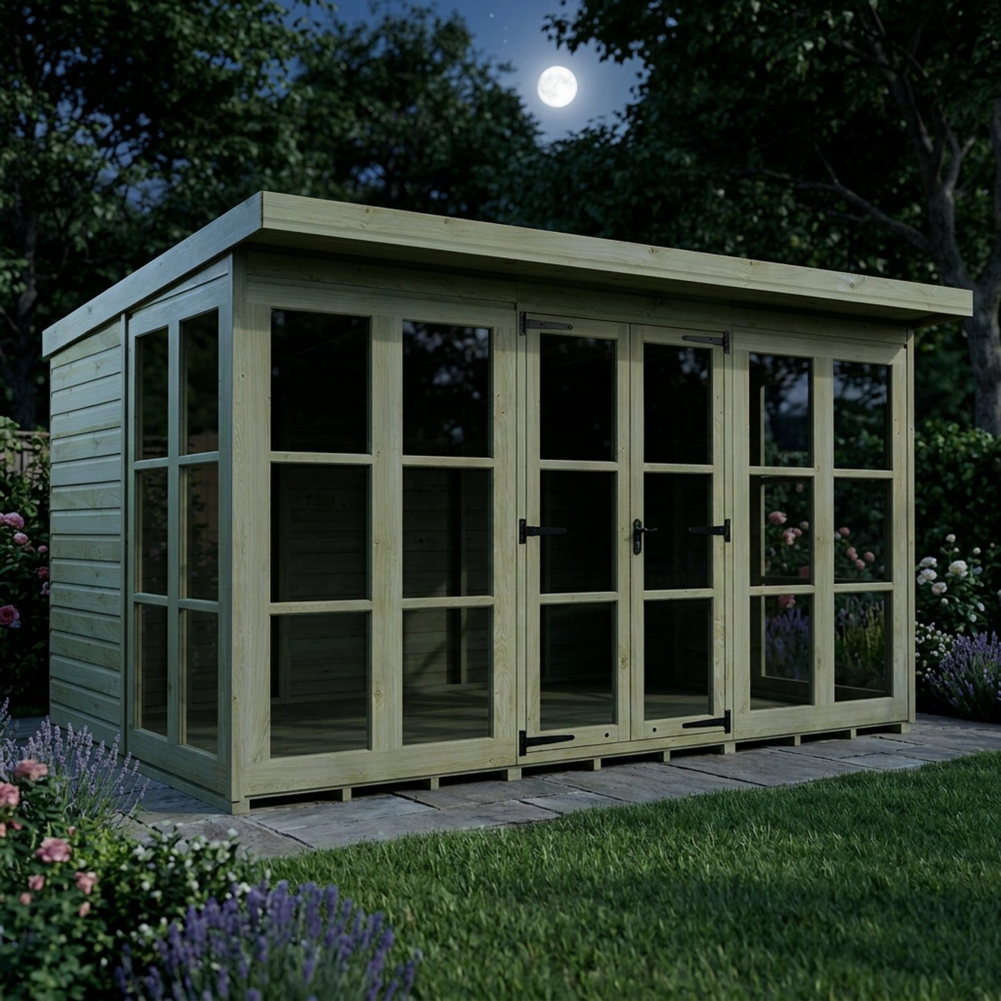 12 x 8 Georgian Window Pent Summer House - view 6