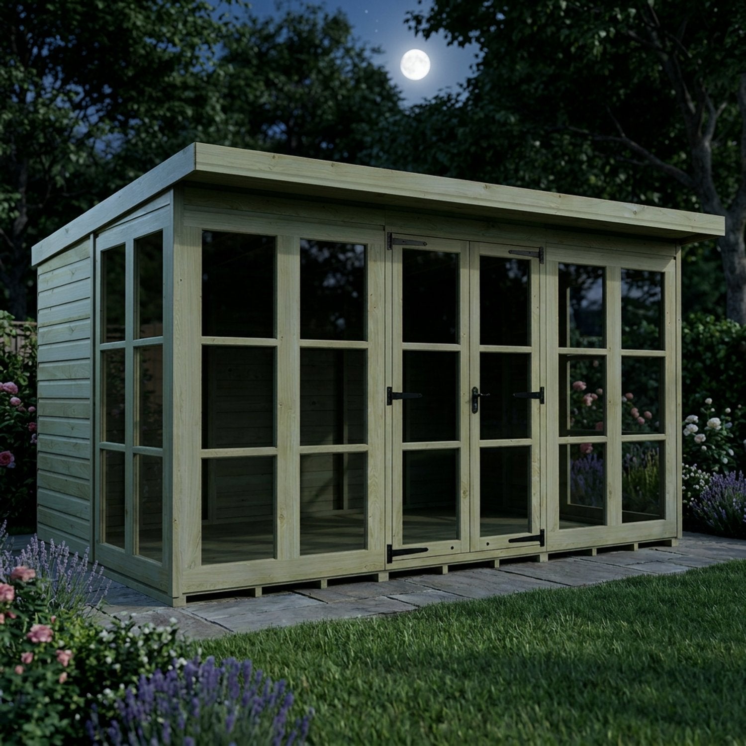 12 x 8 Georgian Window Pent Summer House - view 6