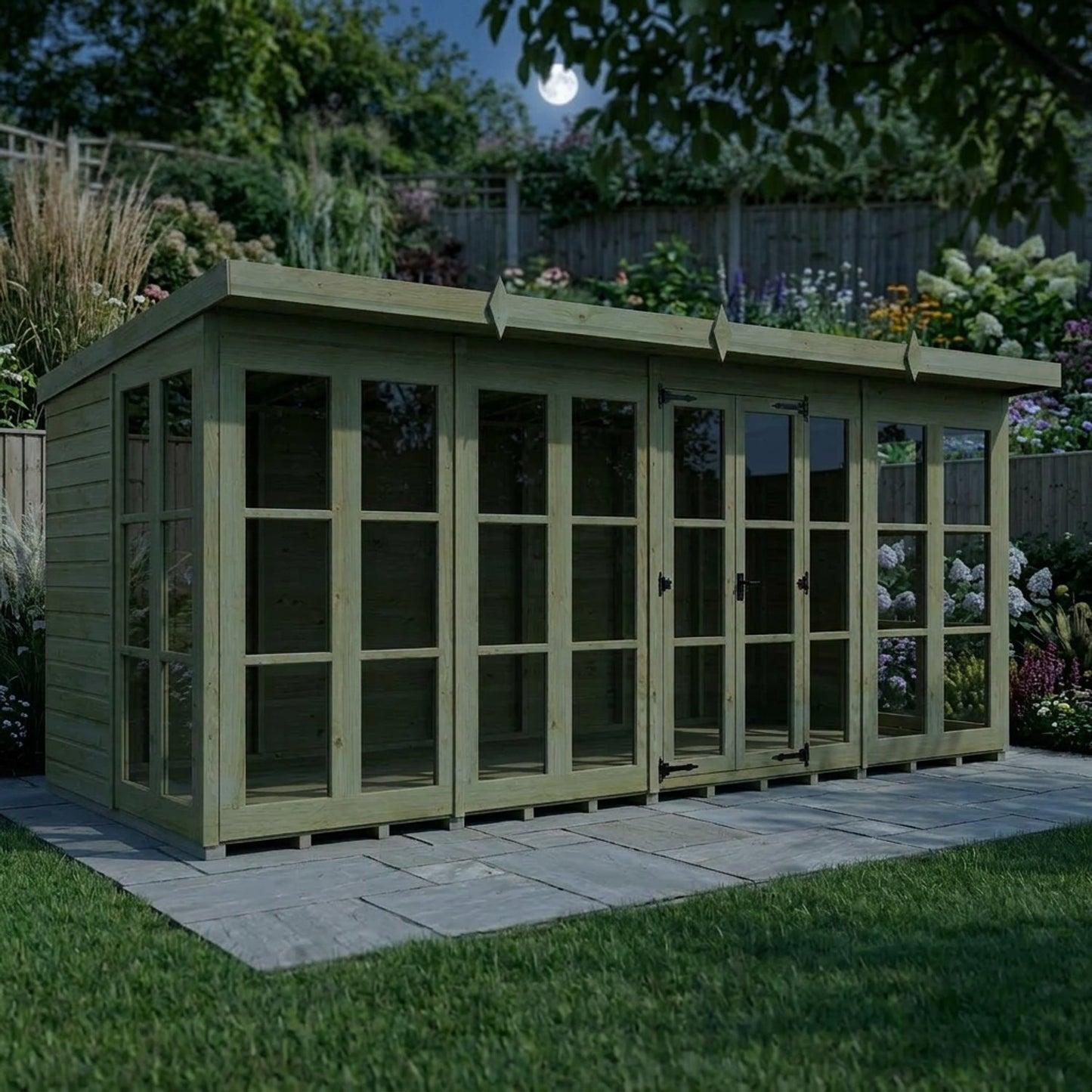 20 x 8 Georgian Window Pent Summer House - view 5