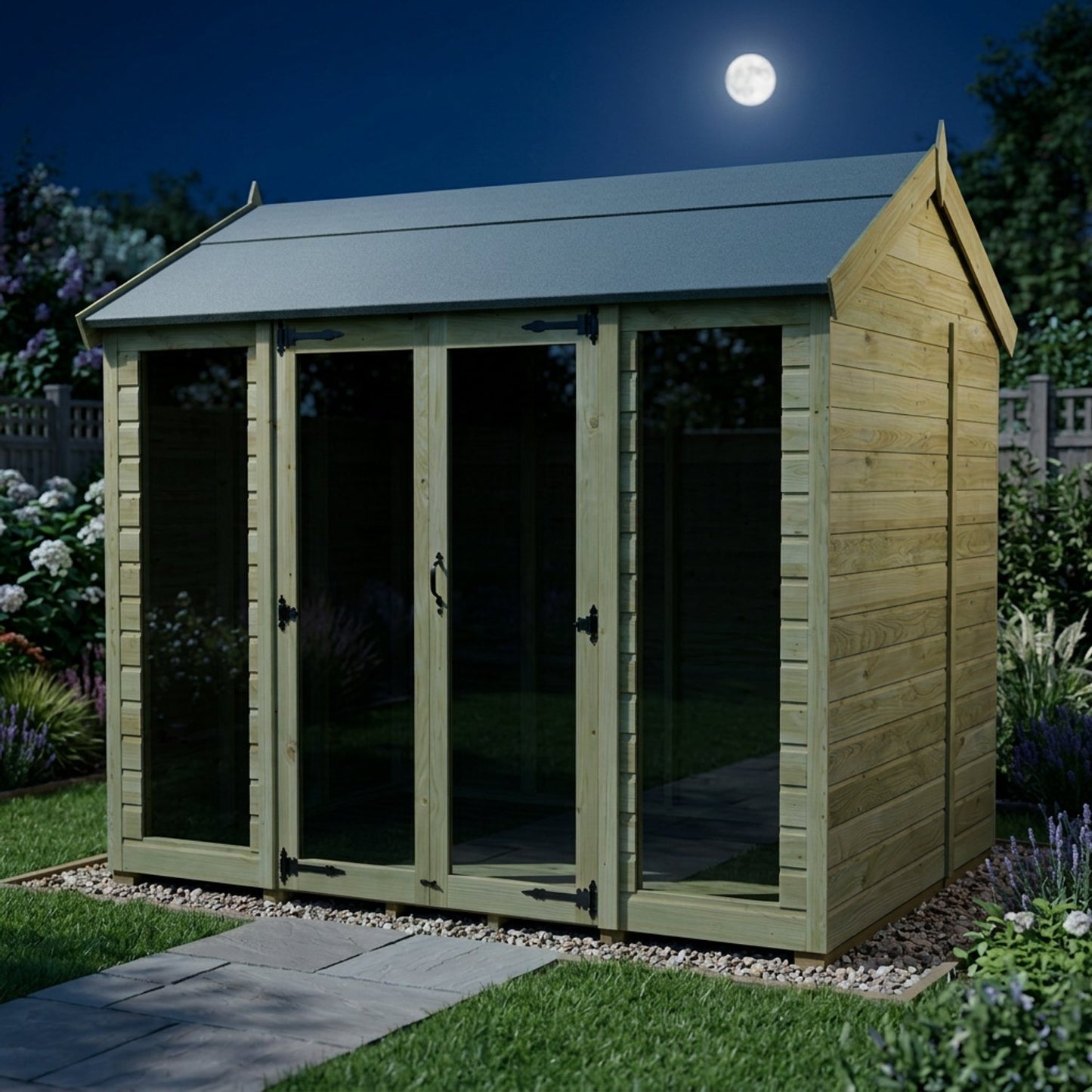 8 x 6 Apex Summer House (Full Height Window) - view 3