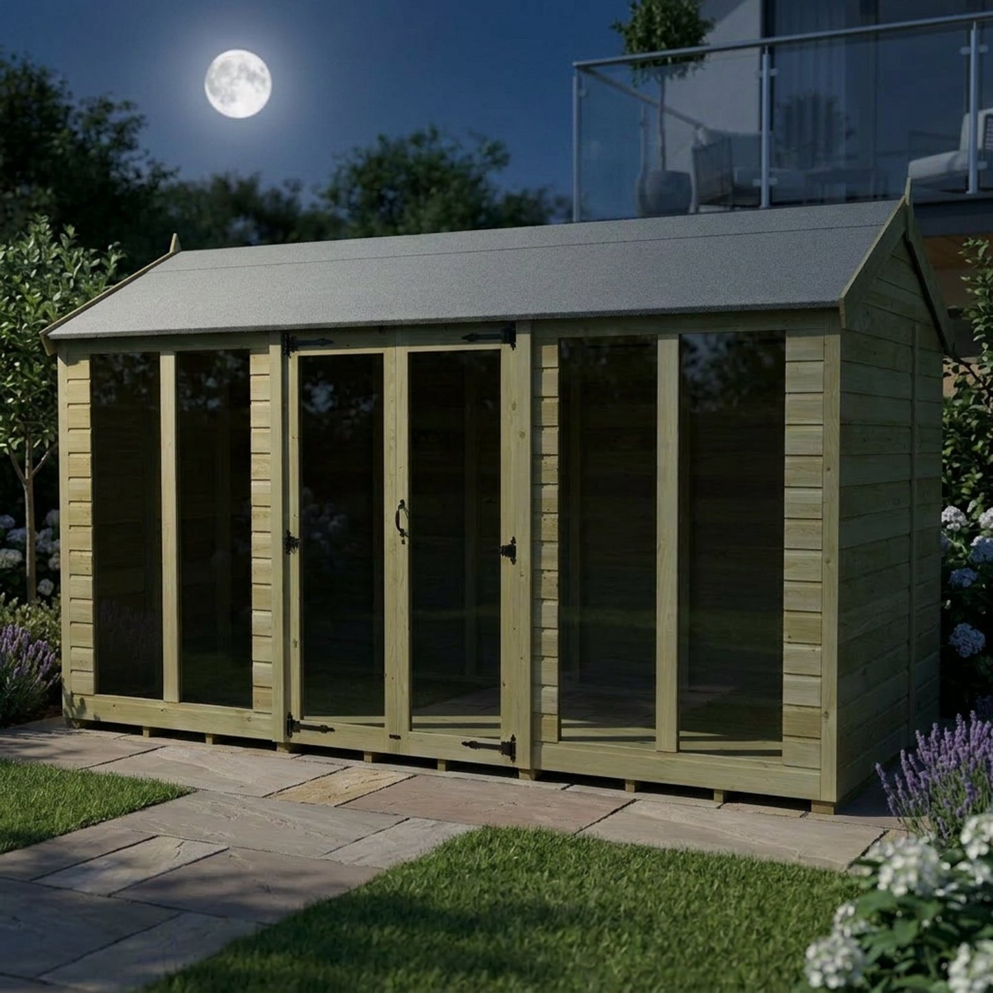 12 x 8 Apex Summer House (Full Height Window) - view 5