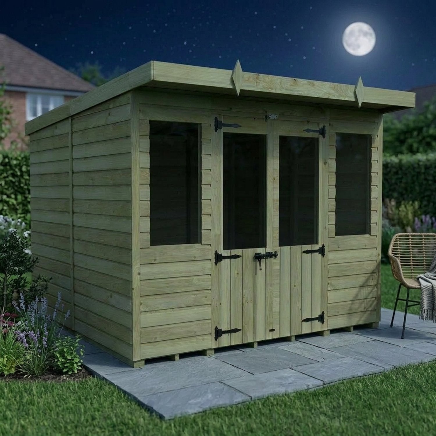 8 x 8 Pent Summer House - view 5