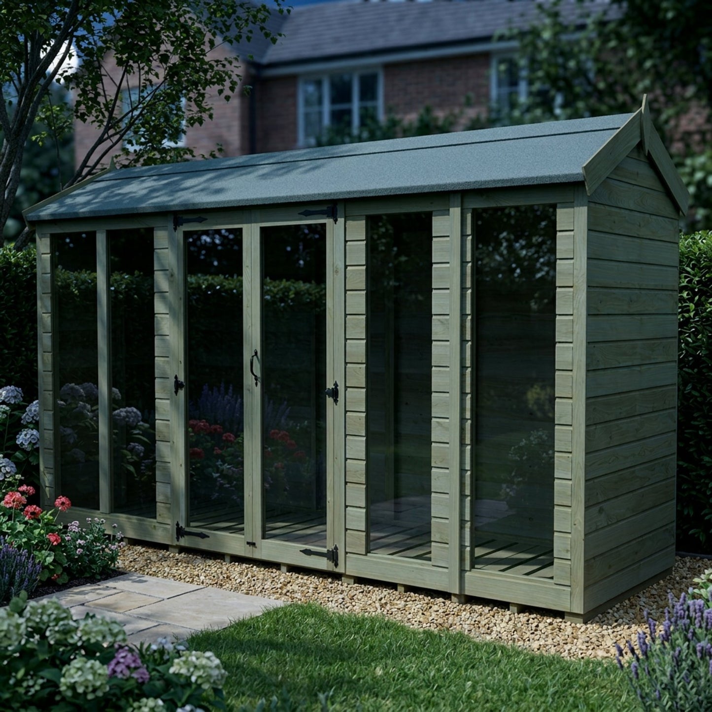 16 x 4 Apex Summer House (Full Height Window) - view 6