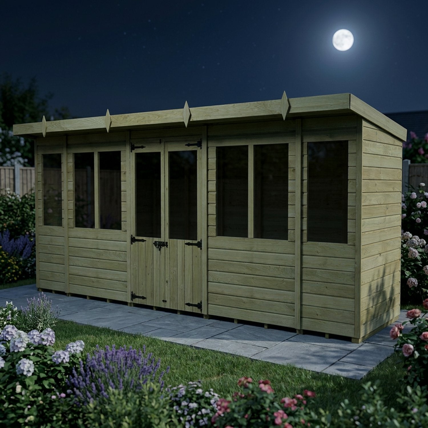16 x 4 Pent Summer House - view 6