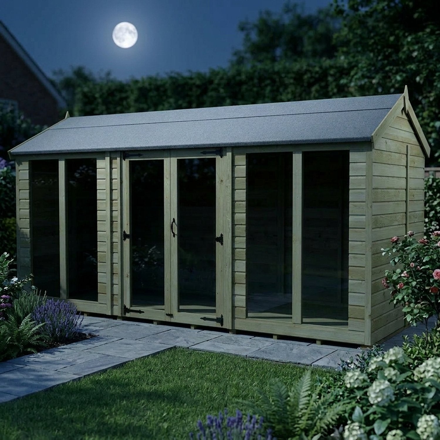 20 x 6 Apex Summer House (Full Height Window) - view 5