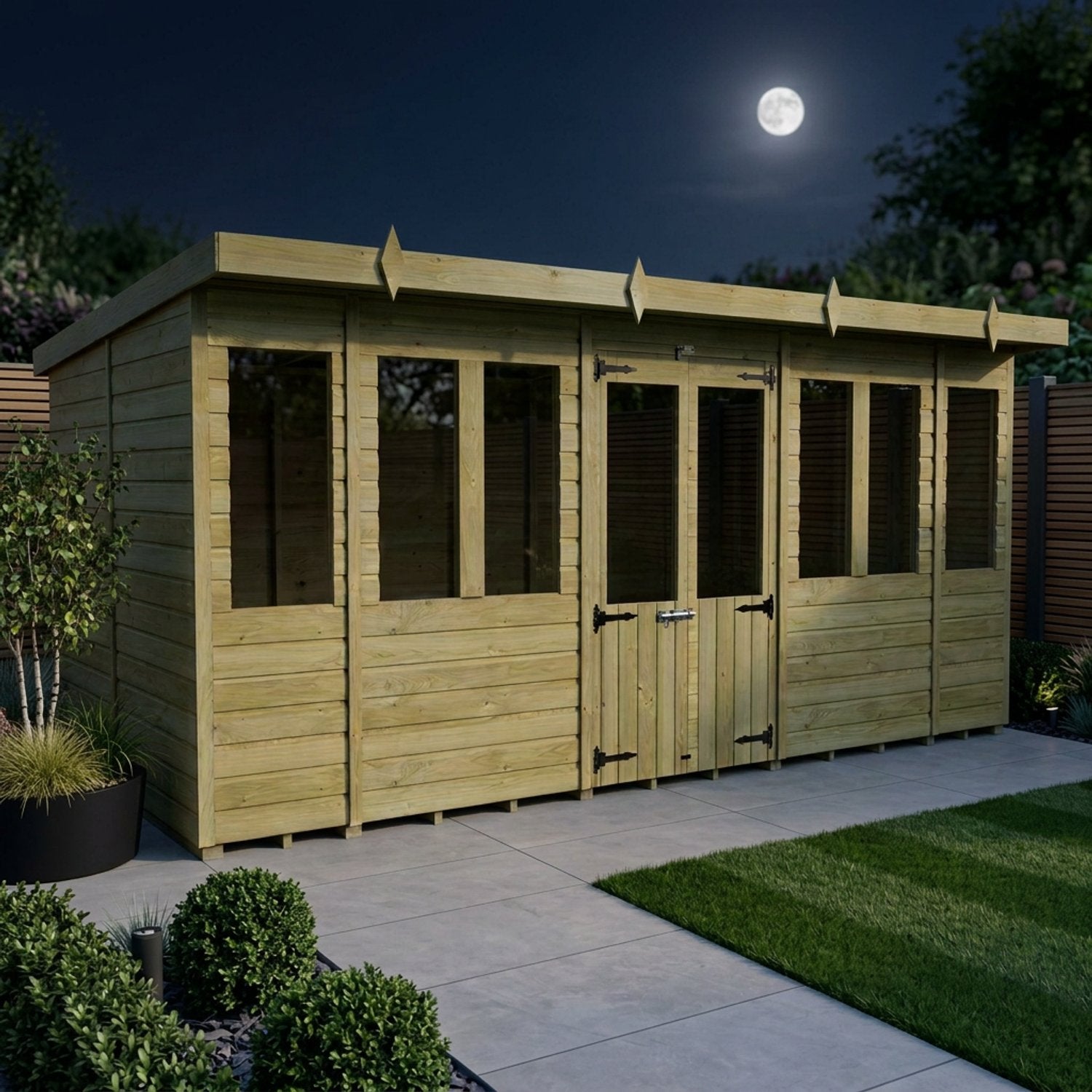 16 x 8 Pent Summer House - view 4