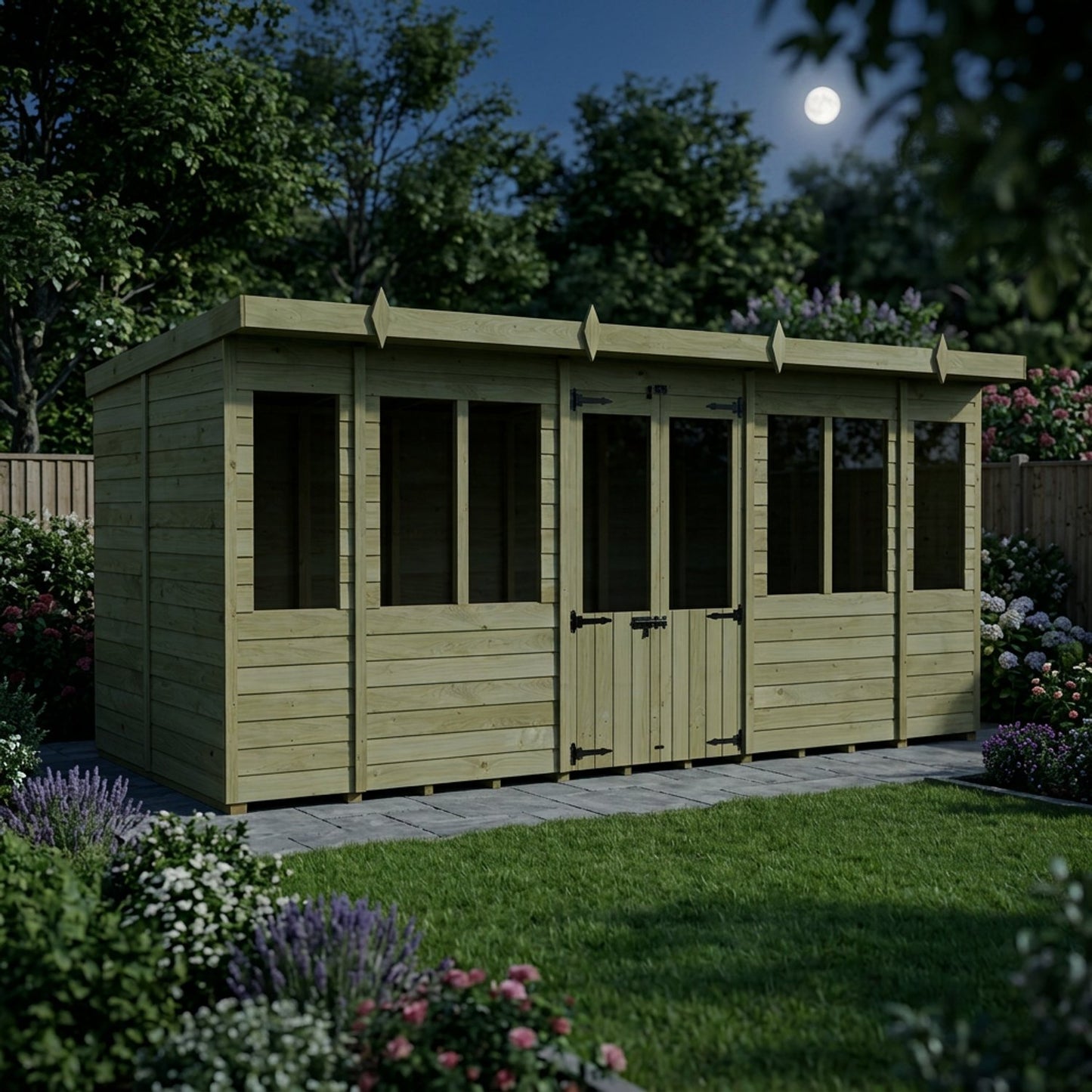 16 x 5 Pent Summer House - view 4
