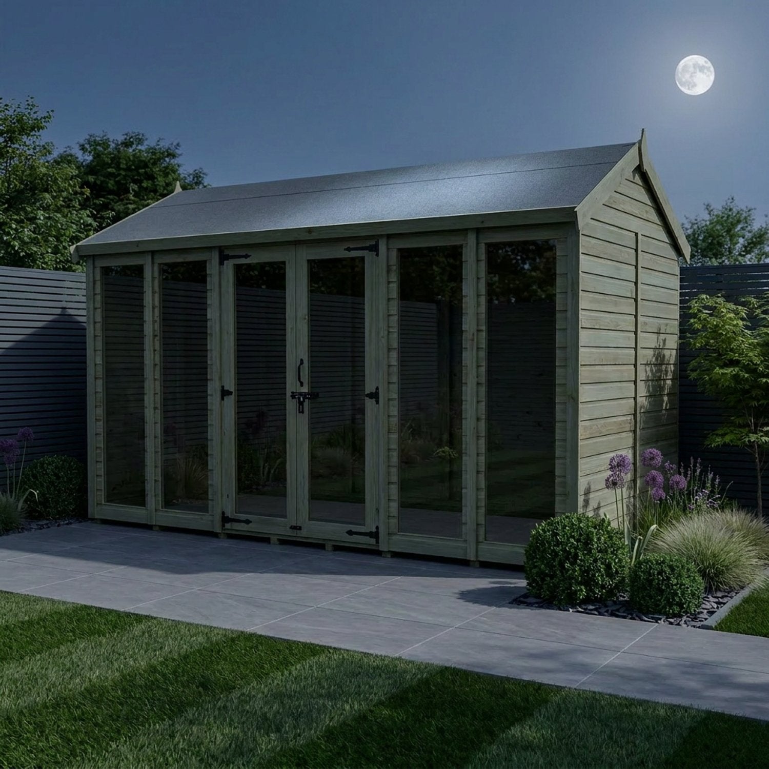 14 x 7 Apex Summer House (Full Height Window) - view 6