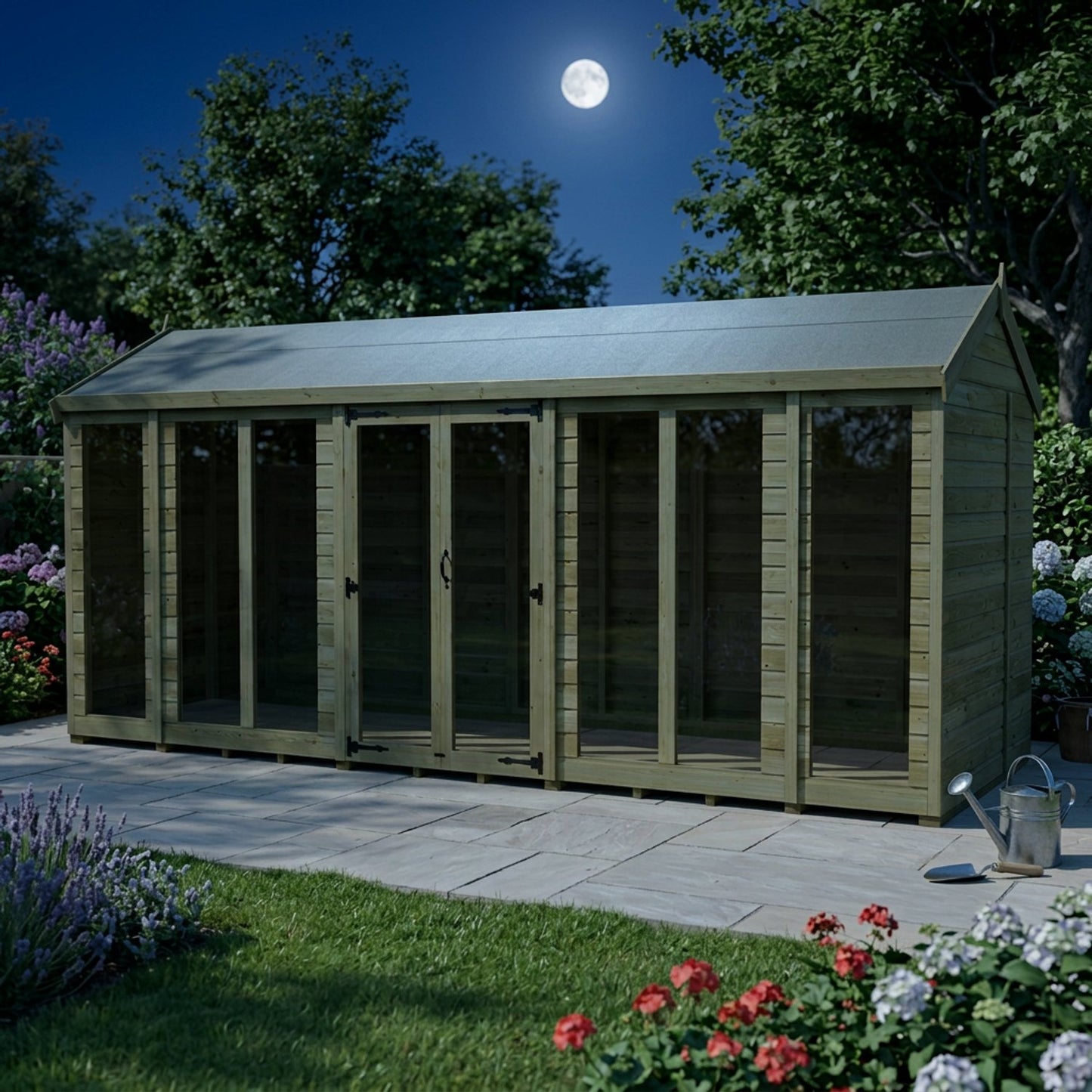 16 x 8 Apex Summer House (Full Height Window) - view 6