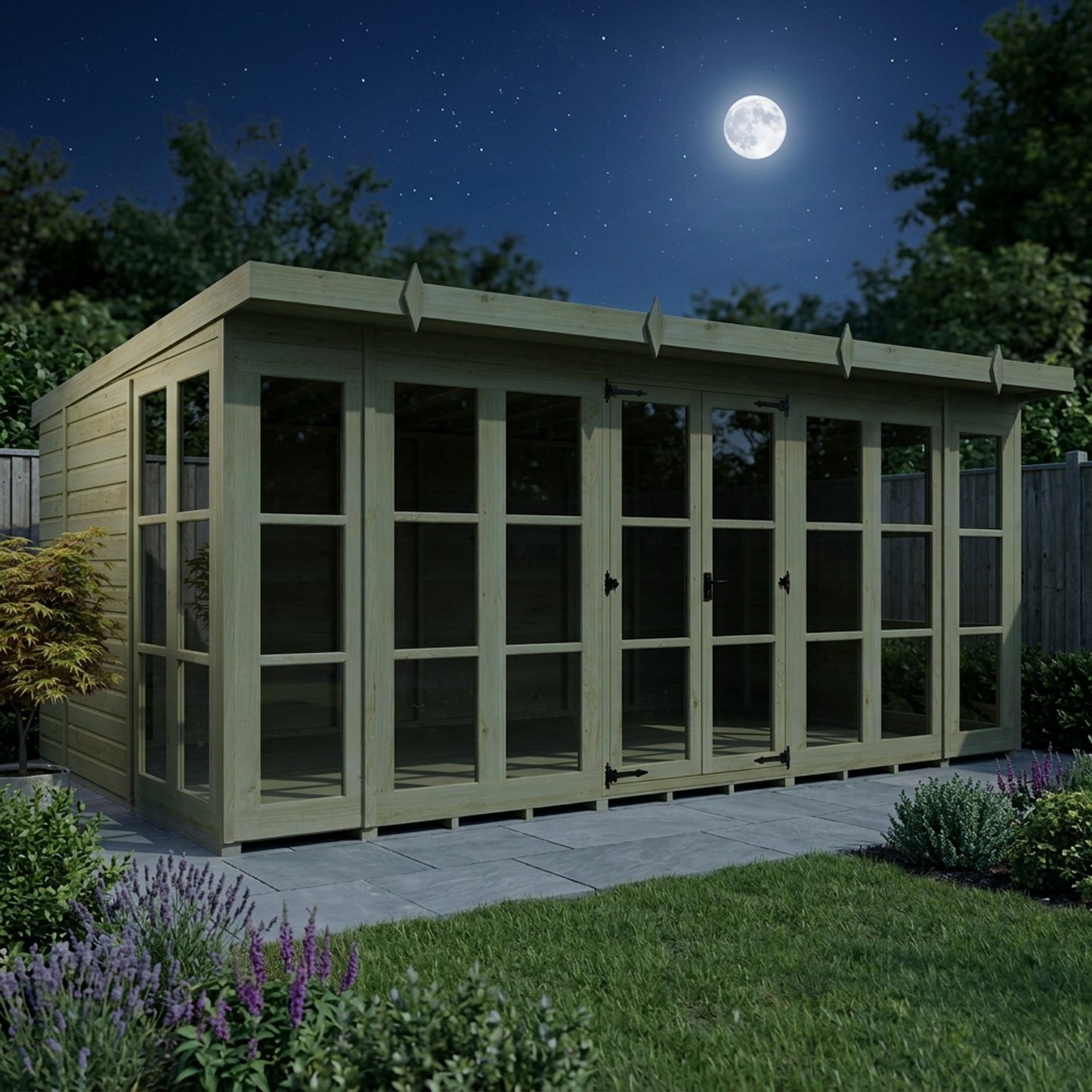 16 x 10 Georgian Window Pent Summer House - view 3