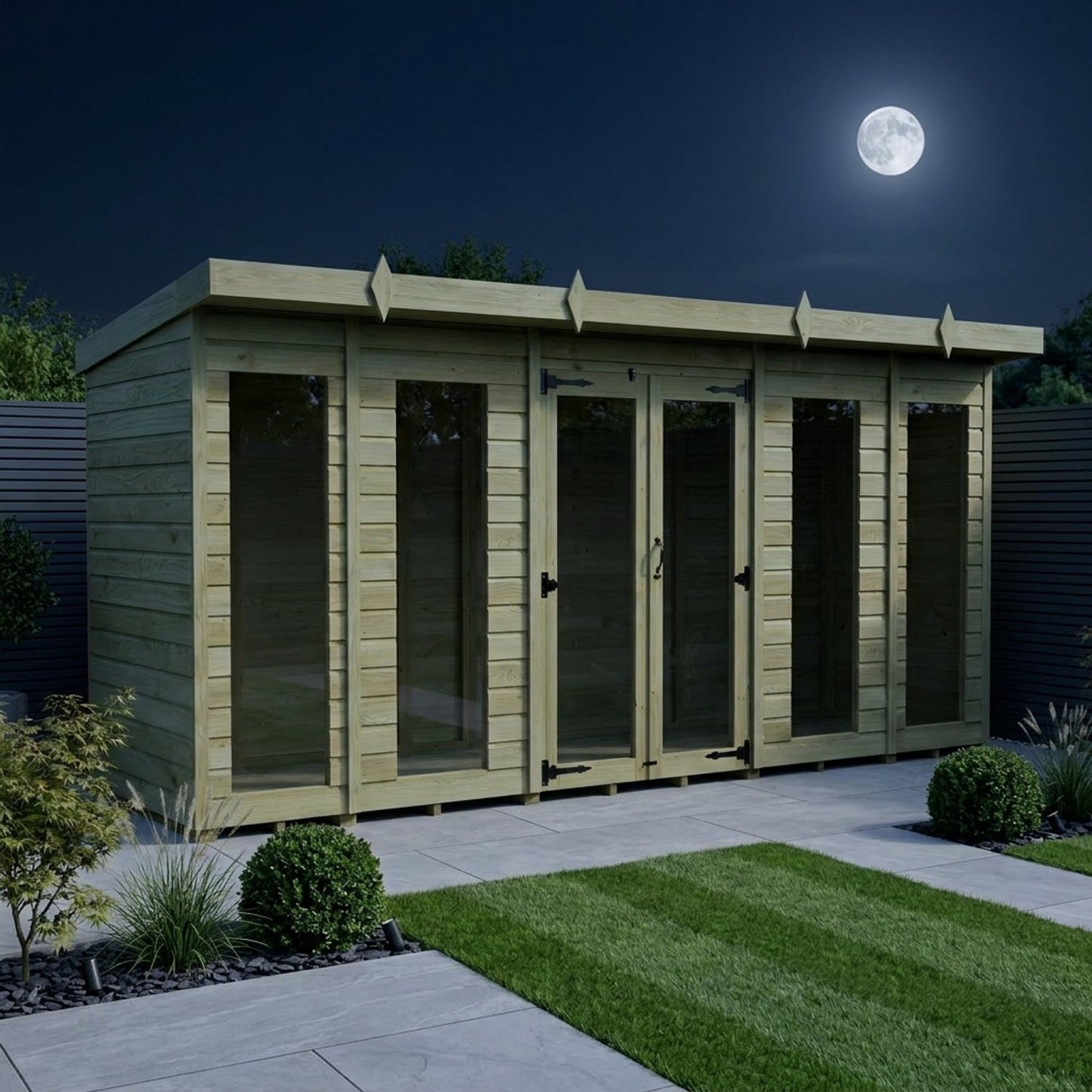 14 x 4 Pent Summer House (Full Height Window) - view 2