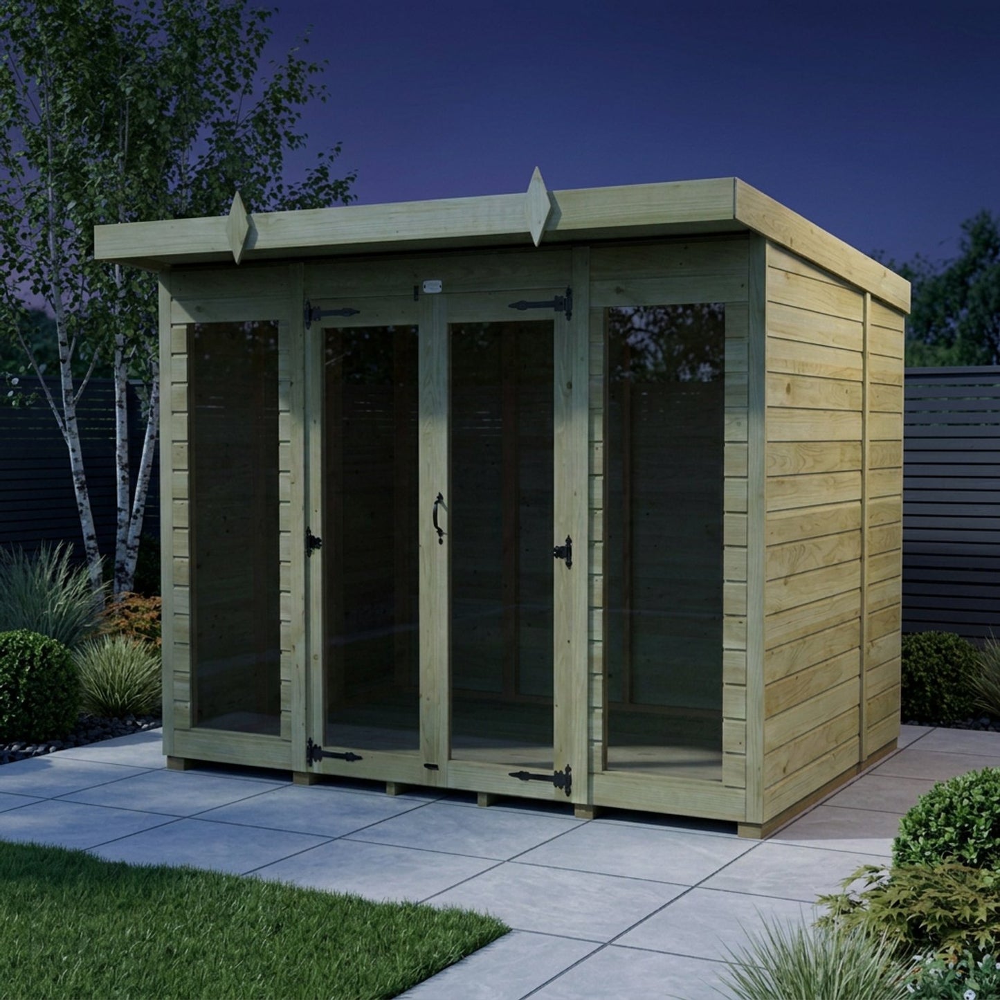 8 x 6 Pent Summer House (Full Height Window) - view 6