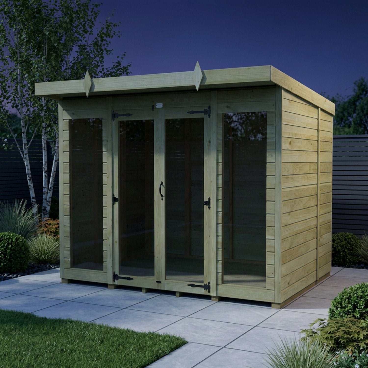 8 x 6 Pent Summer House (Full Height Window) - view 6