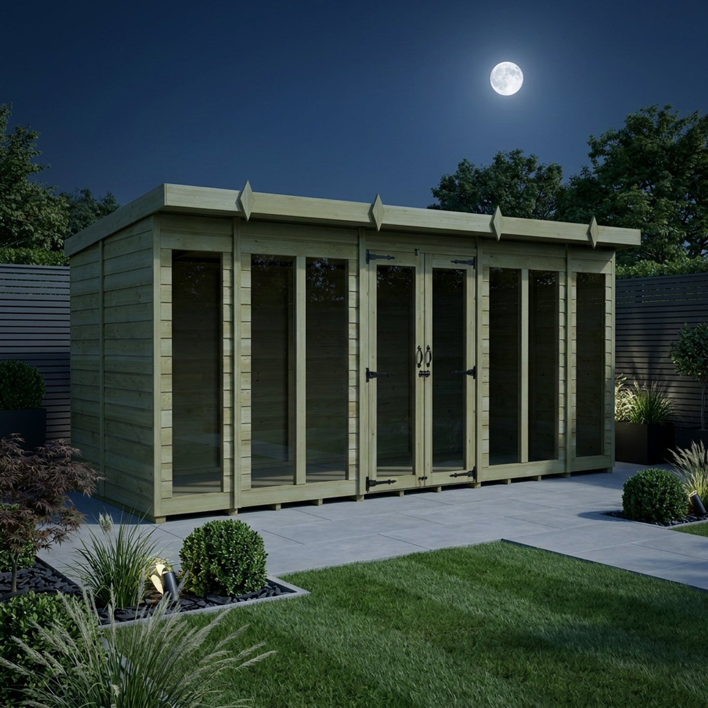 16 x 6 Pent Summer House (Full Height Window) - view 5