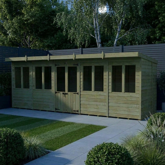 20 x 6 Pent Summerhouse - UK Made Timber Garden Building