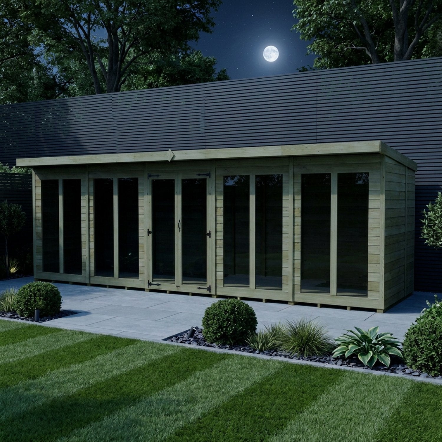 20 x 6 Pent Summer House (Full Height Window) - view 2