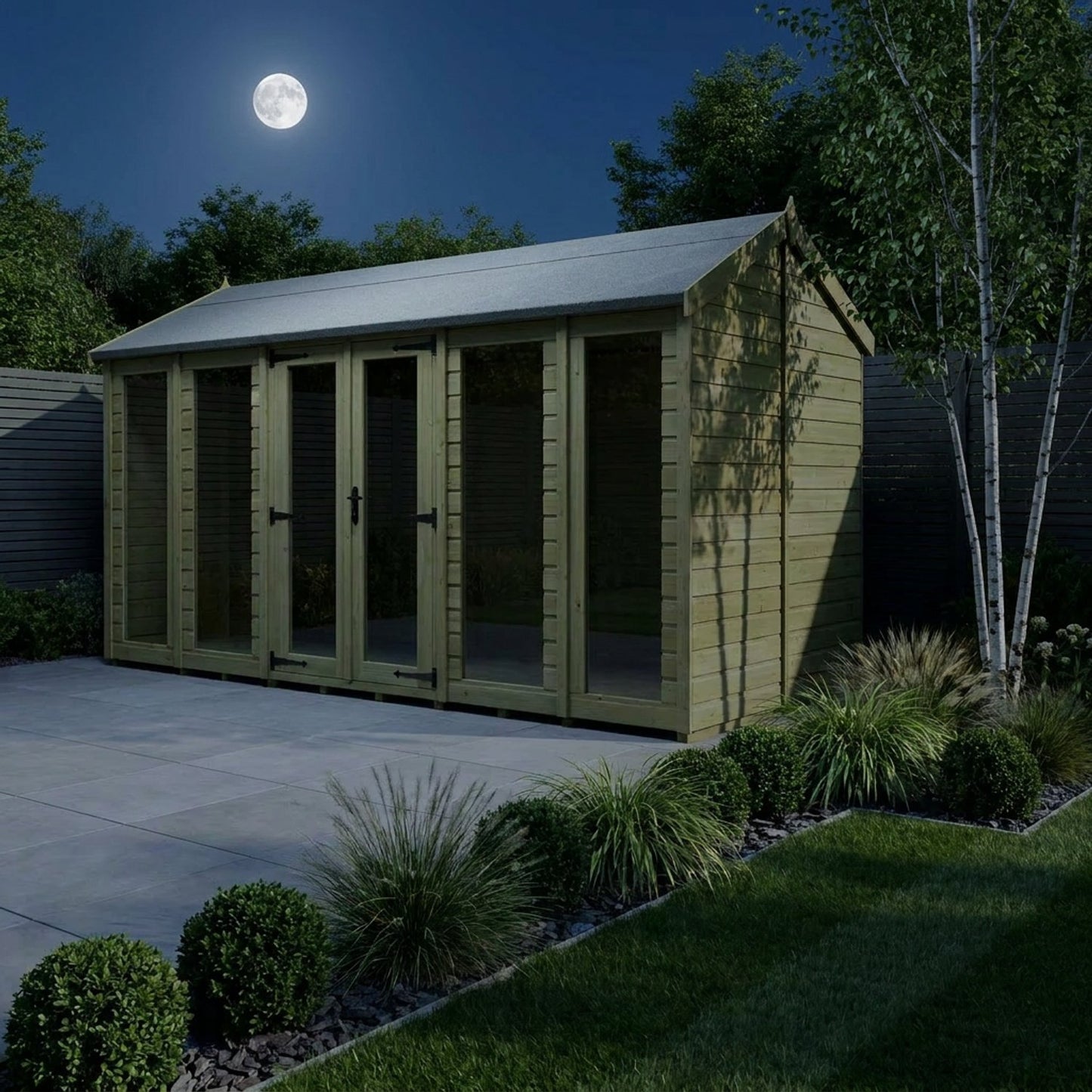 14 x 8 Apex Summer House (Full Height Window) - view 2