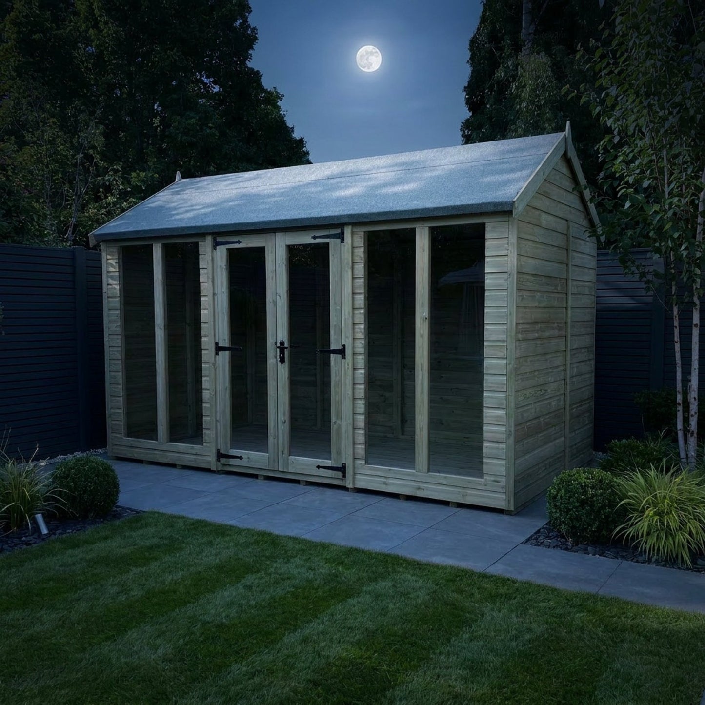 12 x 8 Apex Summer House (Full Height Window) - view 3