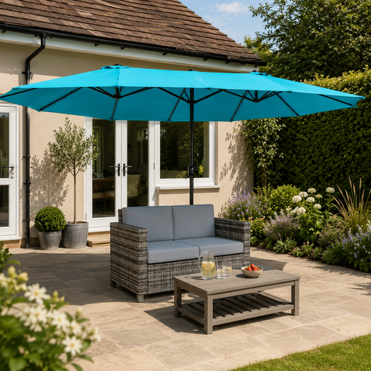 Portofino Rattan Sofa, 2 Seater Garden Furniture with Soft Padded Cushion and Armrests