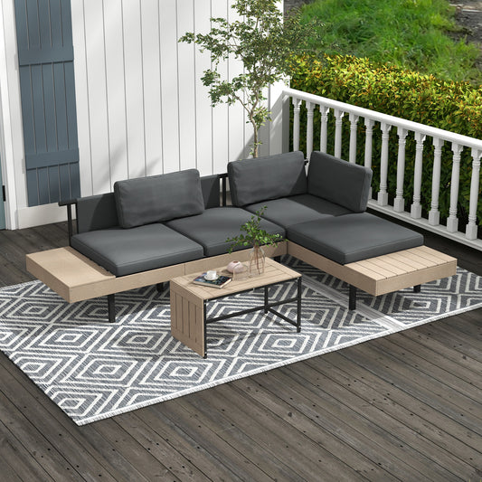 Amalfi Three-Piece 'L' Garden Sofa Set - Grey