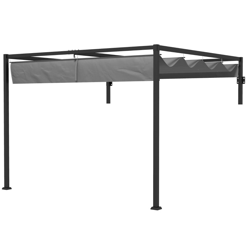 3m x 4m Lean – To Metal Pergola – Wall Mounted Garden Cover