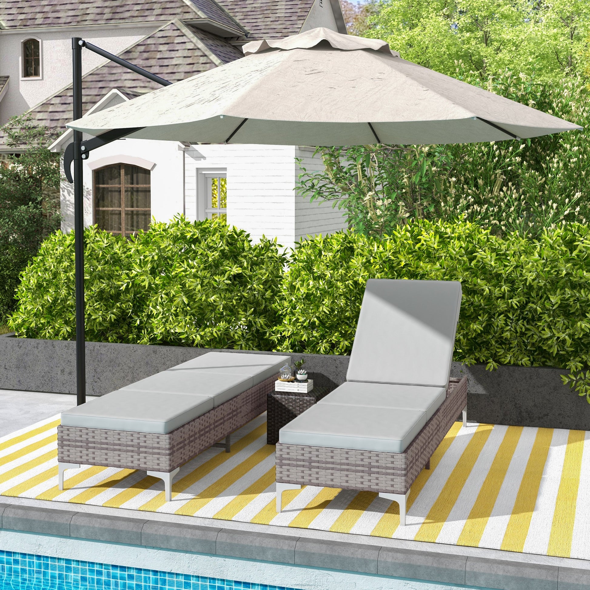Marbella Outdoor PE Rattan Sun Lounger Set of 2