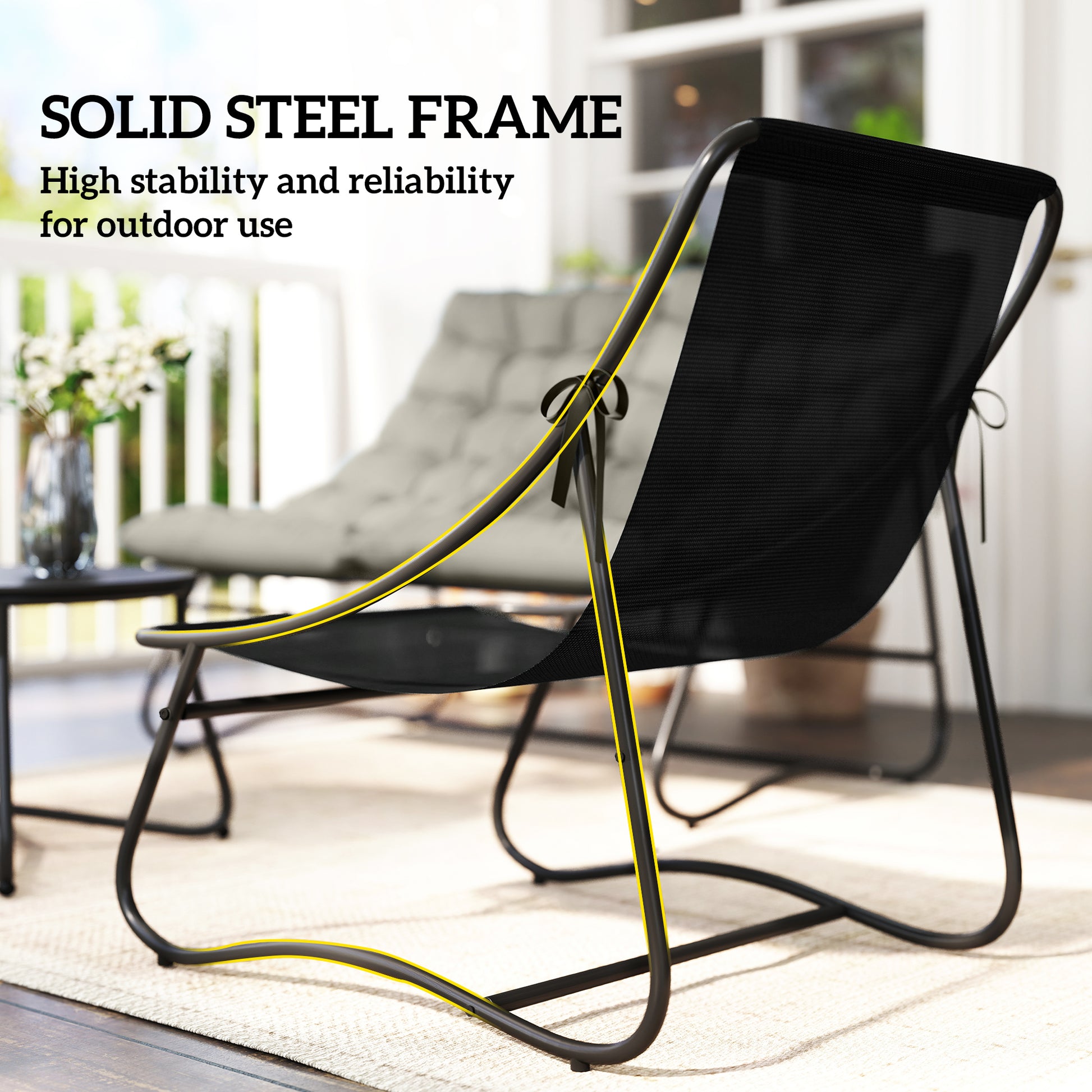 Outsunny 4 Seater Garden Furniture Set, Conversation Set with Loveseat Sofa, Chairs, Glass Coffee Table, Thick Cushions, Steel Outdoor Sofa for Balcony, Poolside, Conservatory, Light Grey