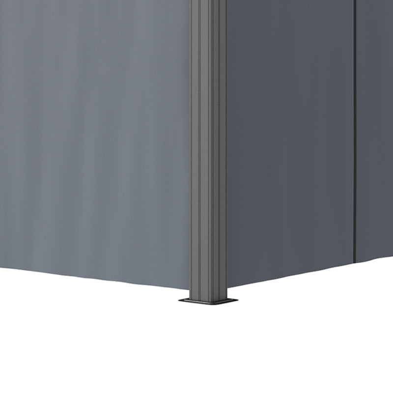 Grey 3.65m x 3m Premium Hardtop Gazebo with Double-Tier Roof, Aluminium Frame, Curtains & Removable Mesh Screens