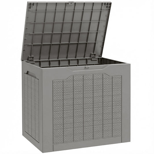 Outsunny - 73L Plastic Garden Storage Box, Khaki