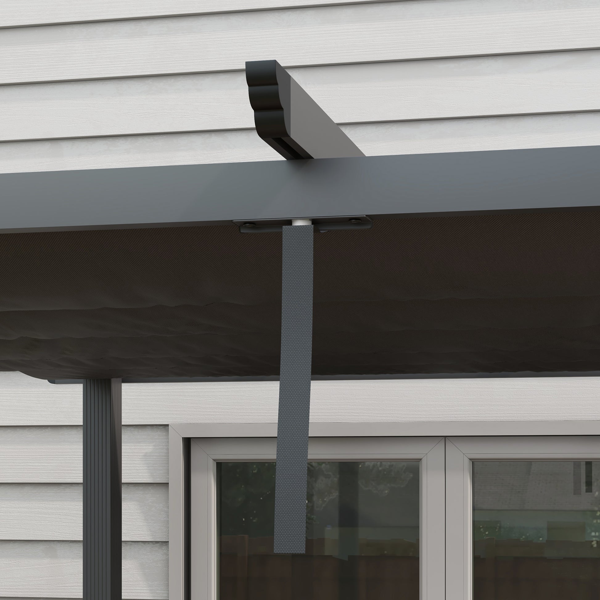 Outsunny 3 x 3m Aluminium Pergola with Retractable Roof and L4 Wind-proof - Dark Grey