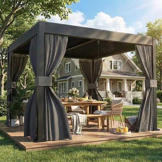 3 x 3 m Louvered Pergola with Adjustable Metal Louvred Roof