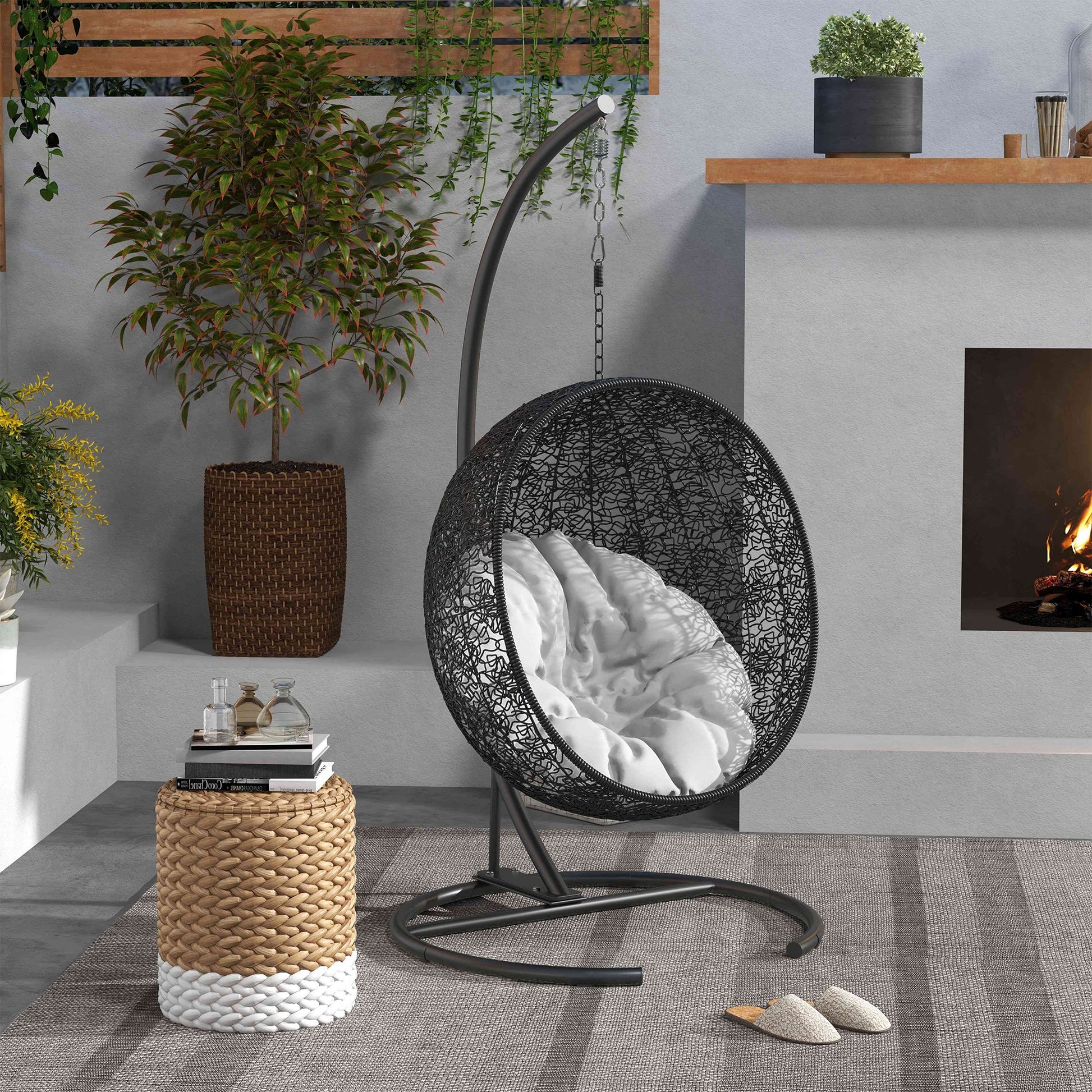 Verona Hanging Hammock Chair Stand with Round Base, C Hanging Swing Stand Frame for Swing/Egg/Hammock Chair