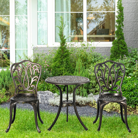 Mediterraneo 3 Piece Garden Bistro Set Aluminium Outdoor Furniture Set for 2 Garden Chairs and Table with Umbrella