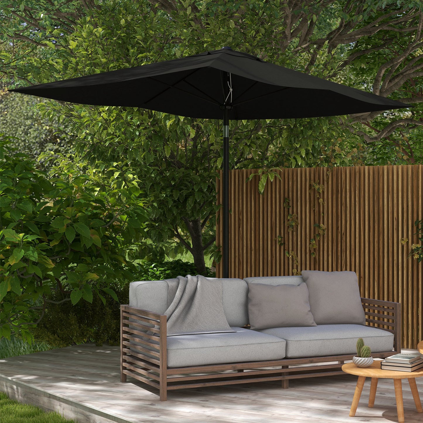 3 x 2 m Garden Parasol Umbrella with Aluminium Pole